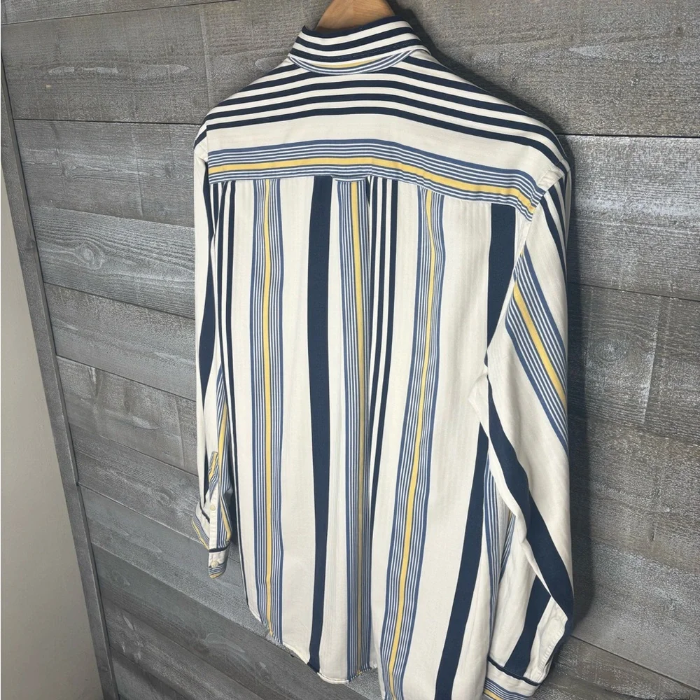 Nautica Men's Striped Blue and Yellow Shirt